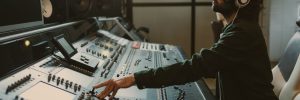 Recording studio with professional sound system